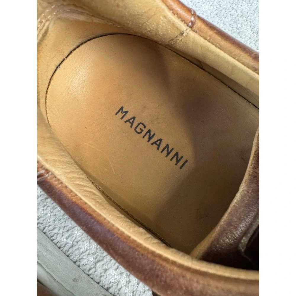 Magnanni Shoes Mens Size 9.5 Medium Leather Low Top Lace Up‎ Casual Sneakers